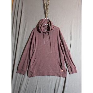 Outpost Makers Mens XL Burgundy Hoodie sweatshirt Heathered Quarter Zip